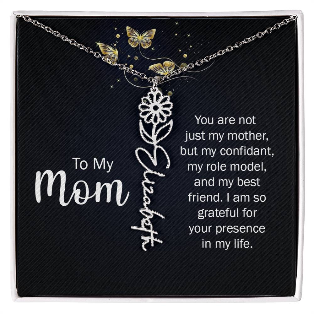 TO MY MOM BIRTH FLOWER NECKLACE