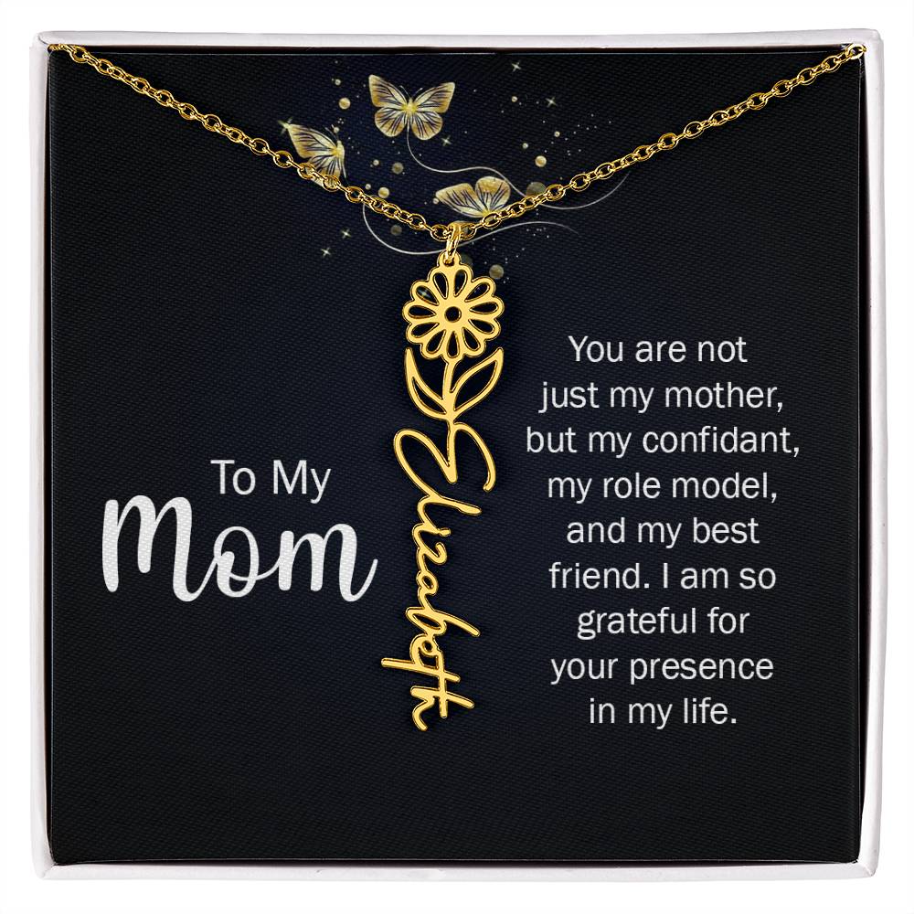 TO MY MOM BIRTH FLOWER NECKLACE