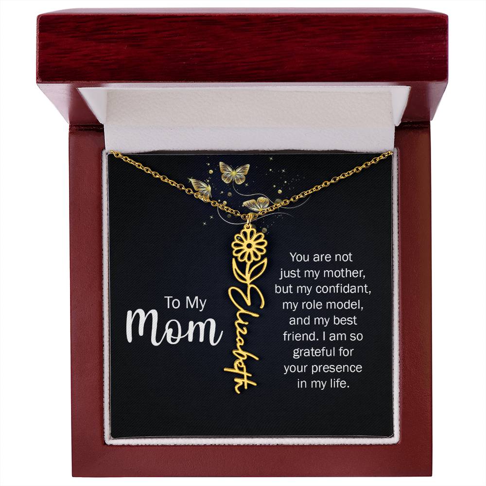 TO MY MOM BIRTH FLOWER NECKLACE