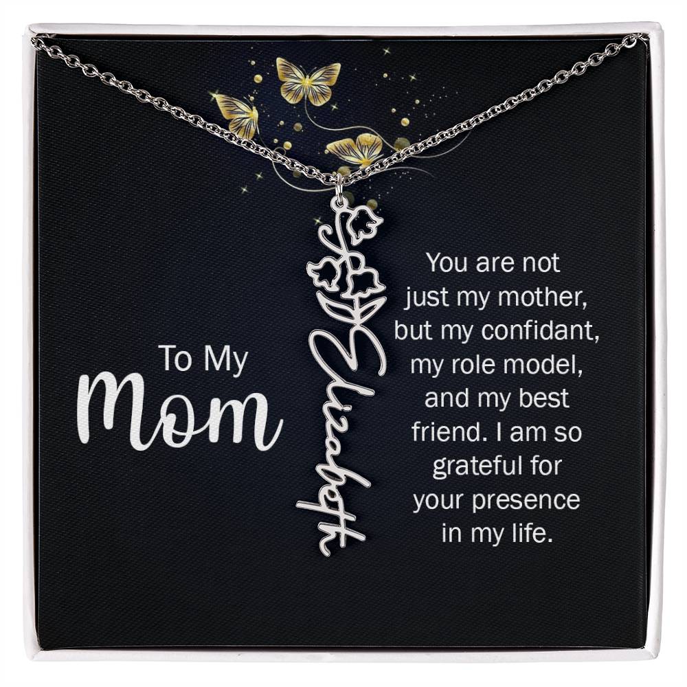 TO MY MOM BIRTH FLOWER NECKLACE