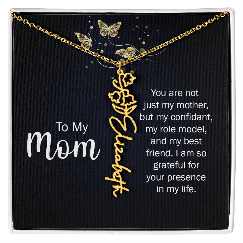 TO MY MOM BIRTH FLOWER NECKLACE