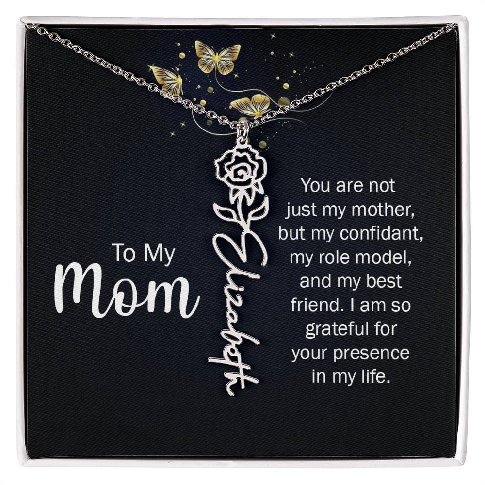TO MY MOM BIRTH FLOWER NECKLACE