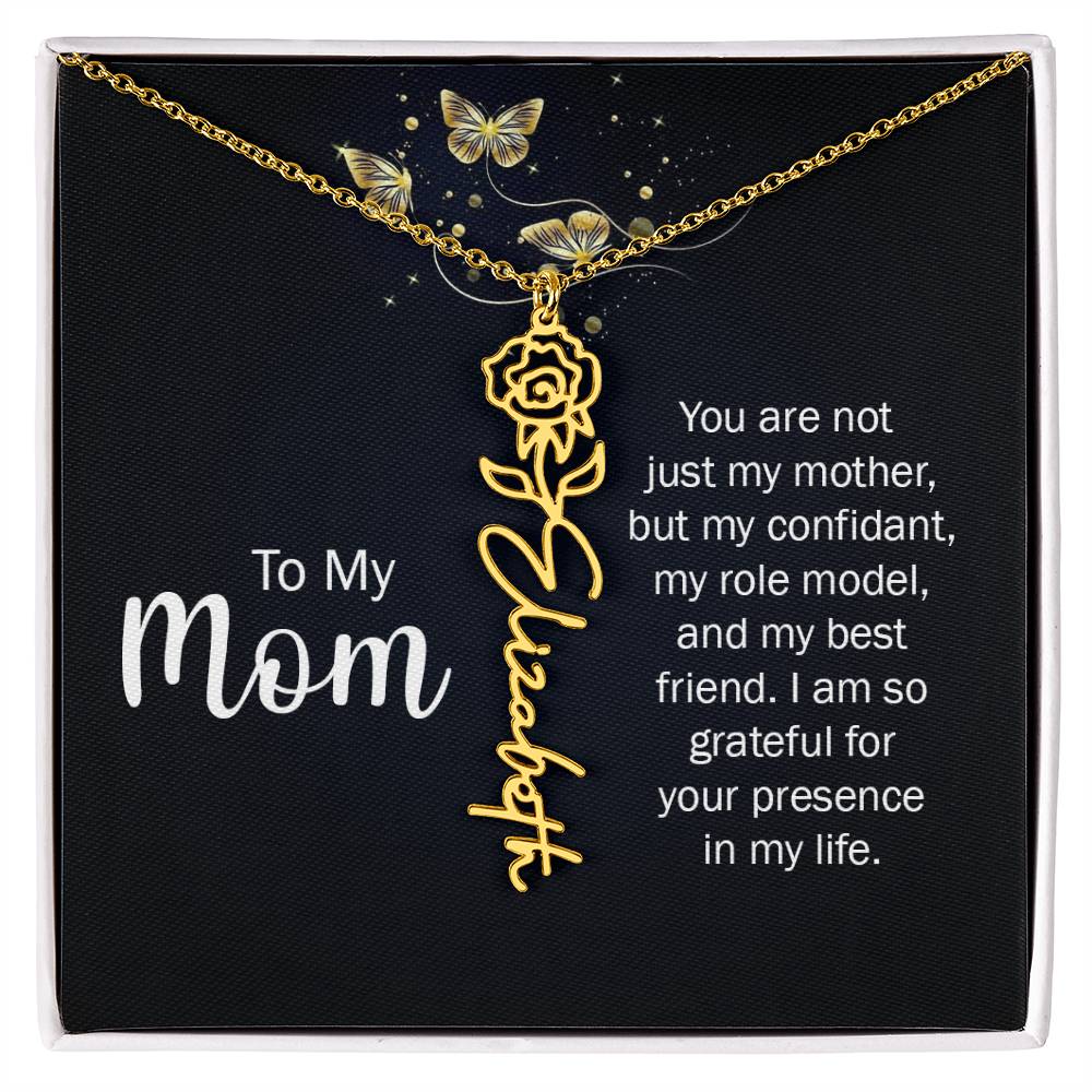 TO MY MOM BIRTH FLOWER NECKLACE