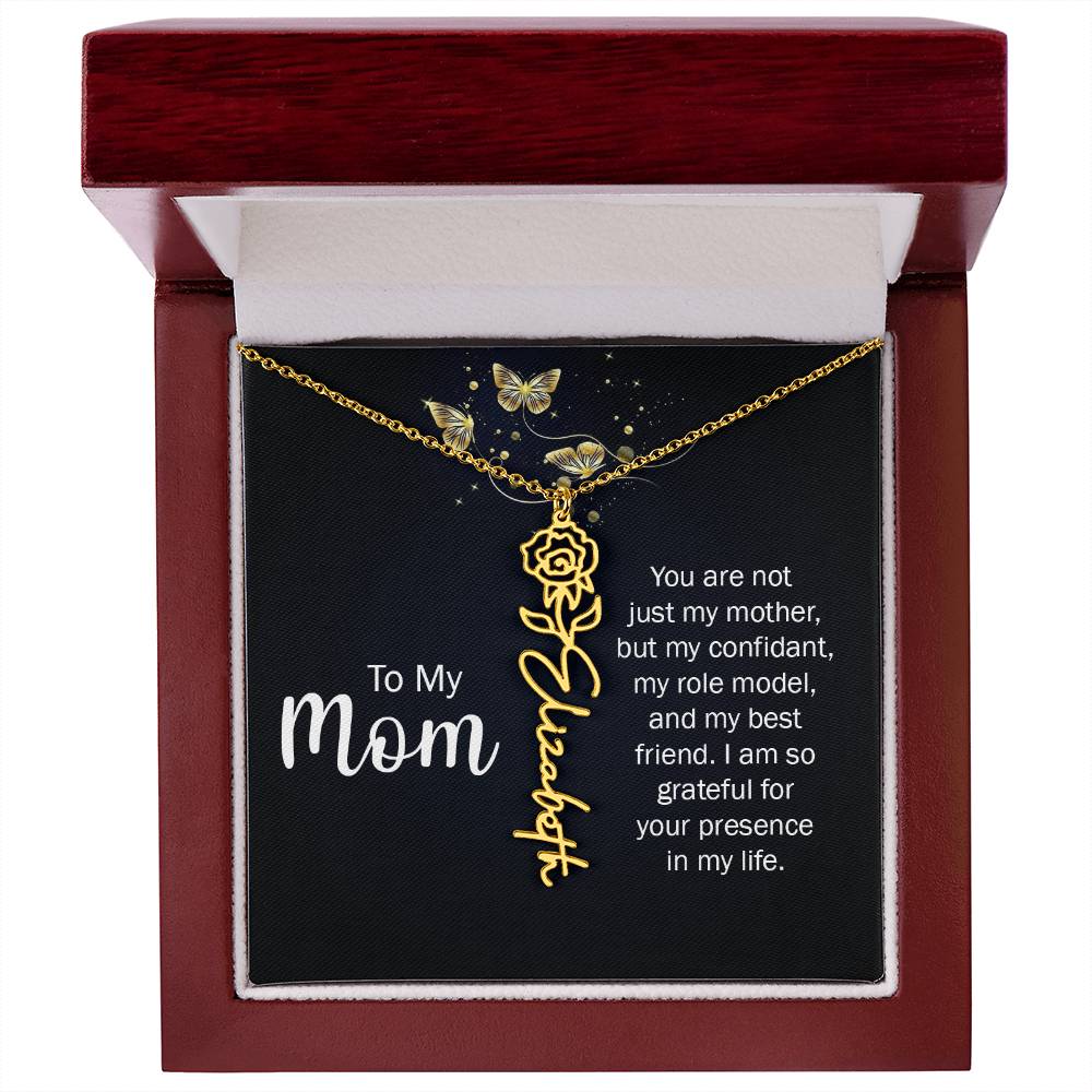 TO MY MOM BIRTH FLOWER NECKLACE