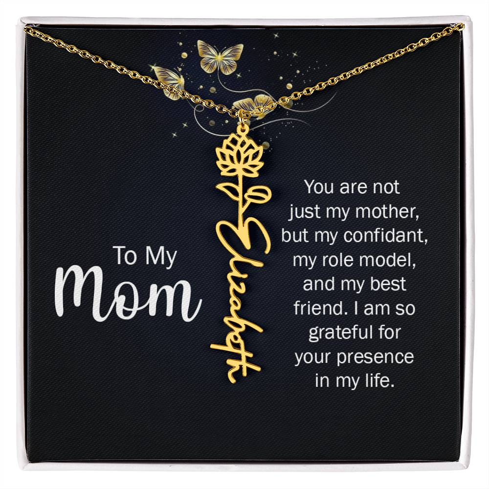 TO MY MOM BIRTH FLOWER NECKLACE