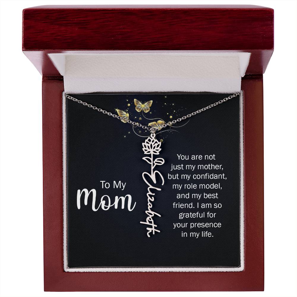 TO MY MOM BIRTH FLOWER NECKLACE