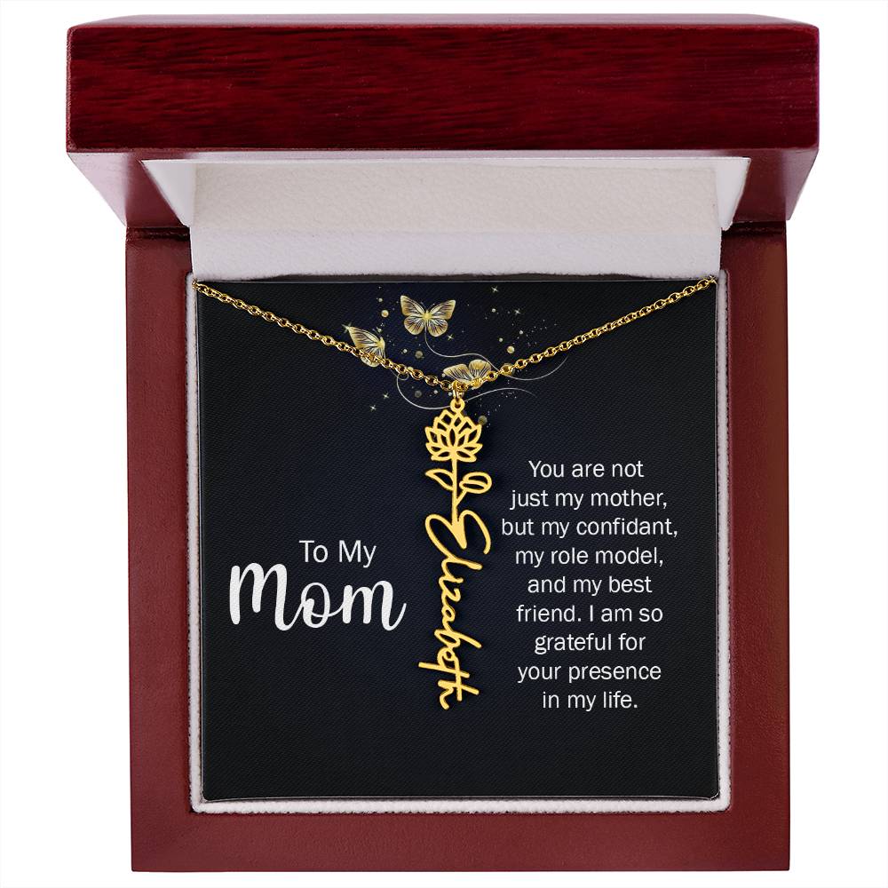 TO MY MOM BIRTH FLOWER NECKLACE