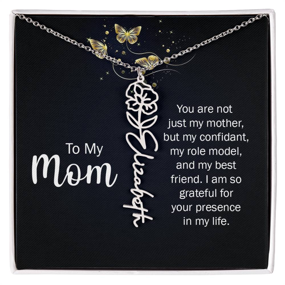 TO MY MOM BIRTH FLOWER NECKLACE