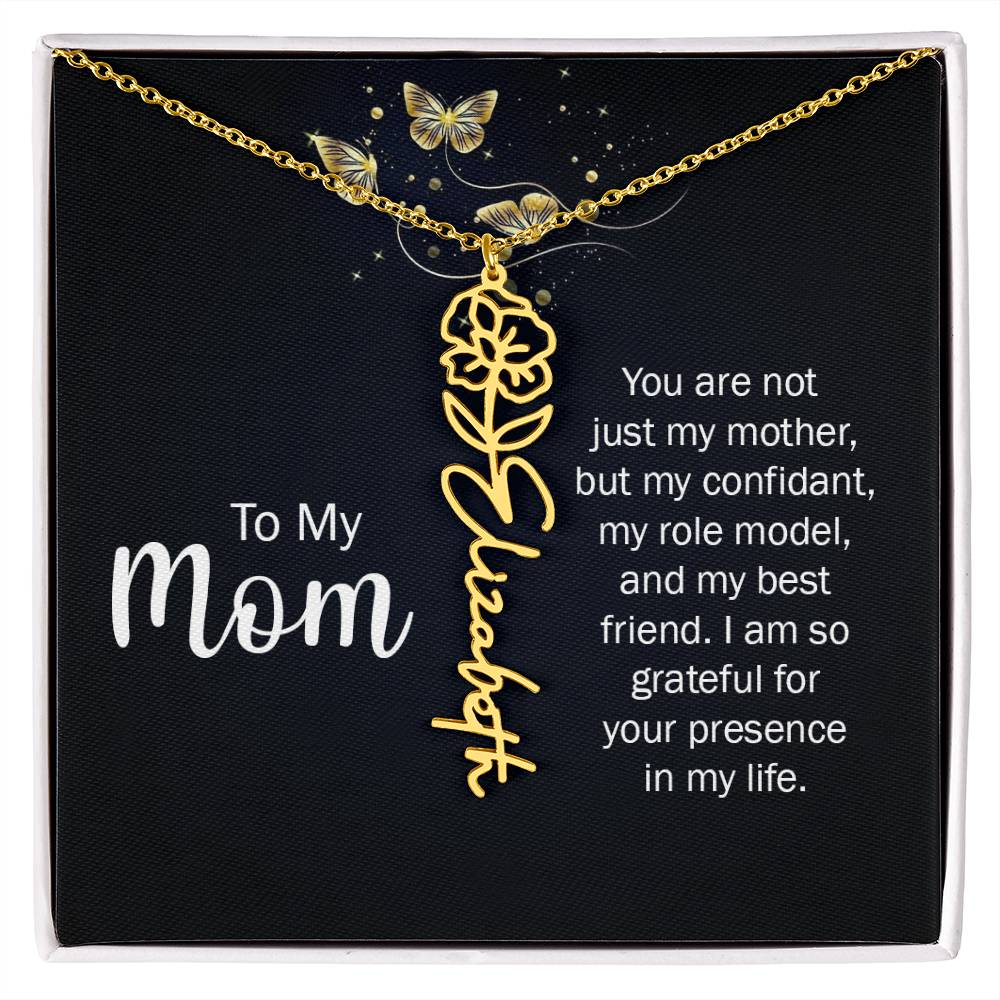 TO MY MOM BIRTH FLOWER NECKLACE