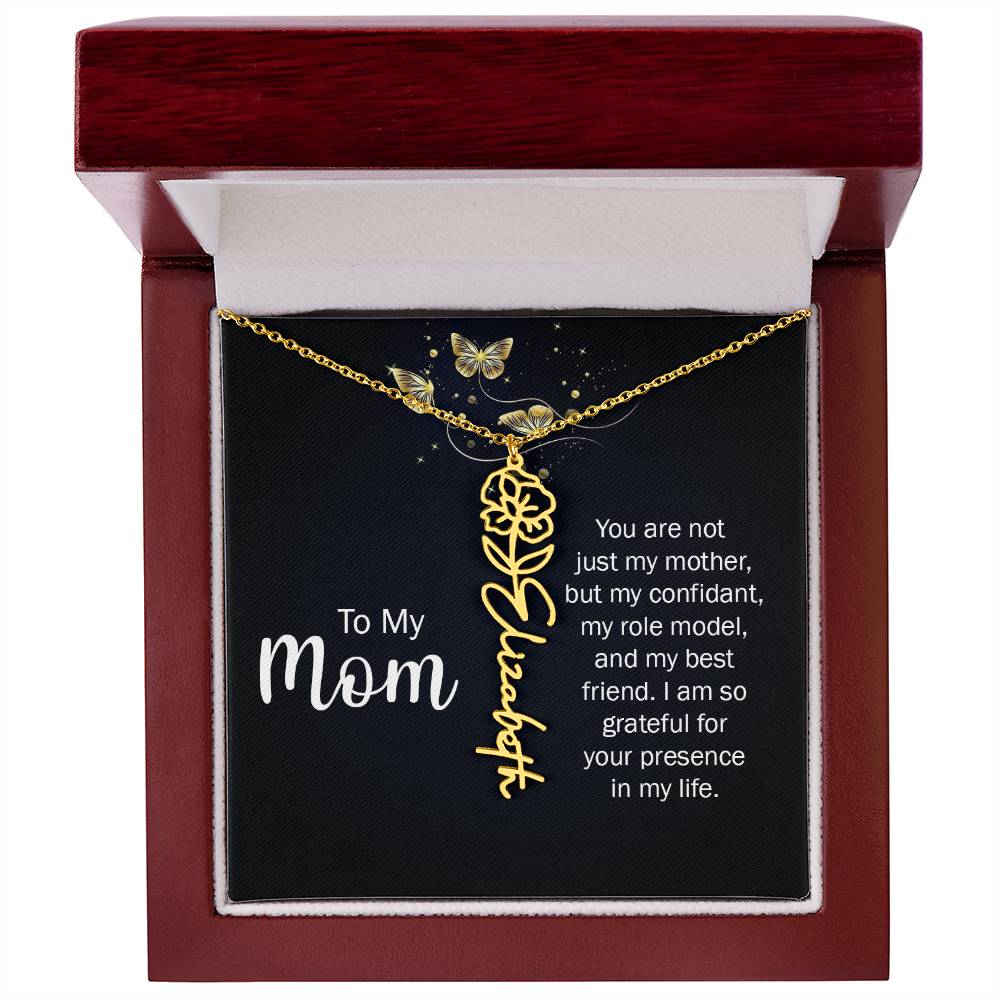 TO MY MOM BIRTH FLOWER NECKLACE