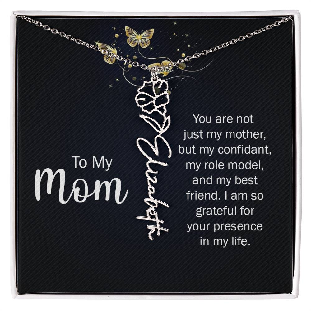 TO MY MOM BIRTH FLOWER NECKLACE
