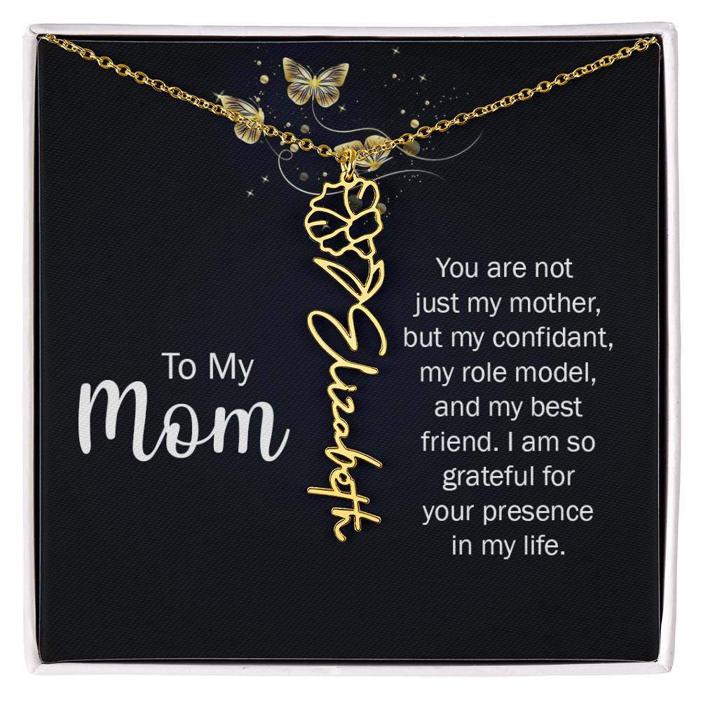 TO MY MOM BIRTH FLOWER NECKLACE