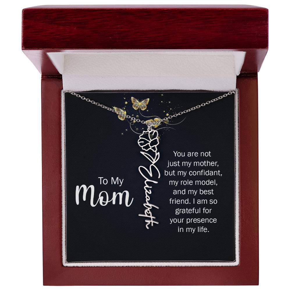 TO MY MOM BIRTH FLOWER NECKLACE