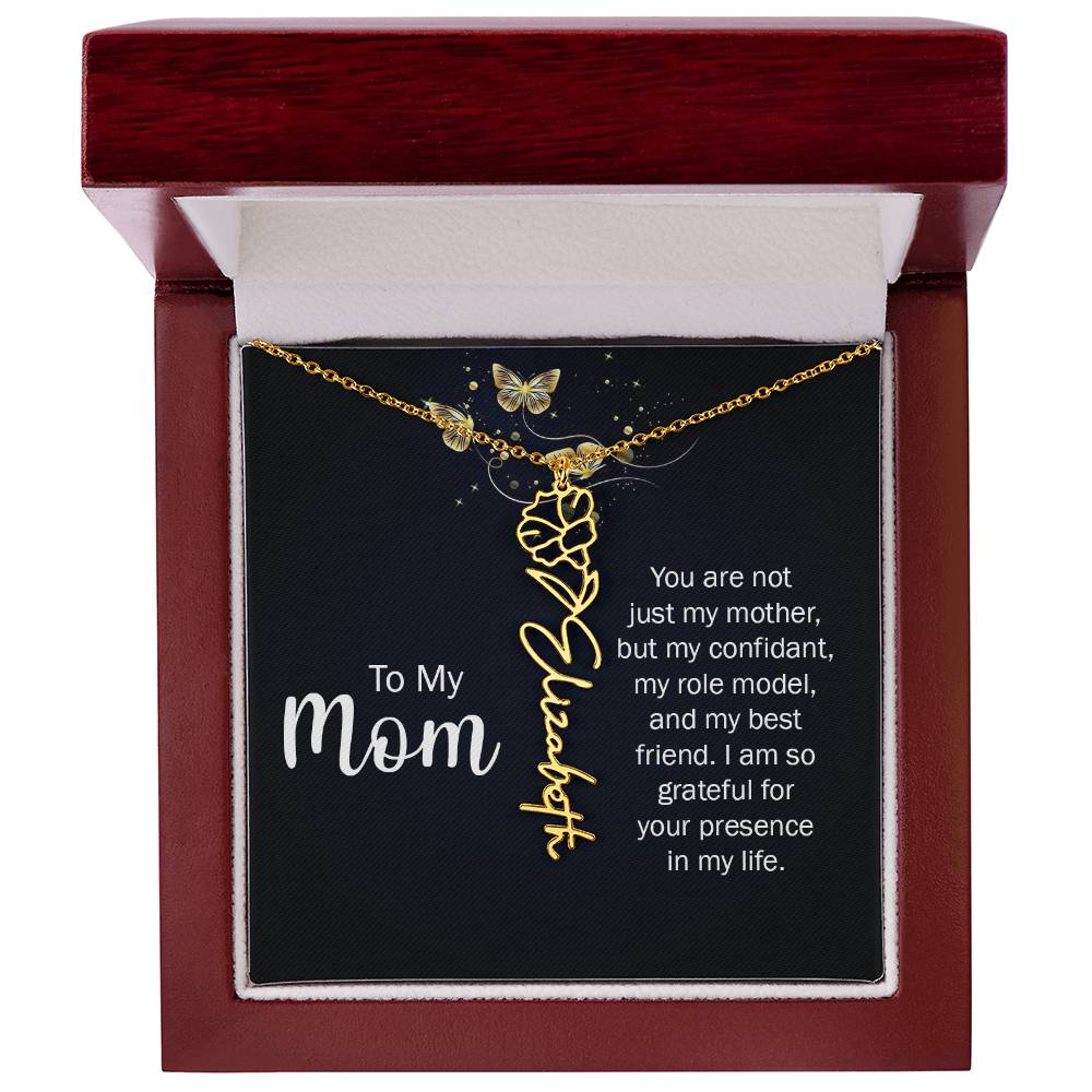 TO MY MOM BIRTH FLOWER NECKLACE