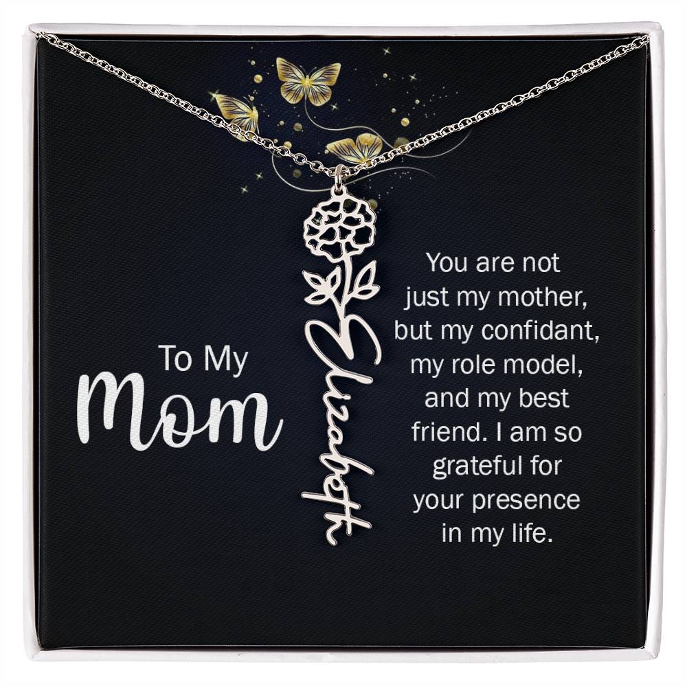 TO MY MOM BIRTH FLOWER NECKLACE
