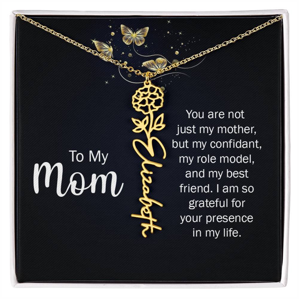 TO MY MOM BIRTH FLOWER NECKLACE