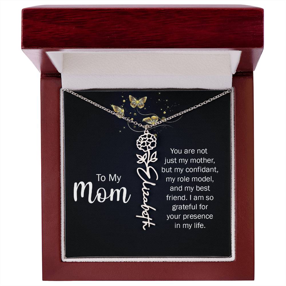 TO MY MOM BIRTH FLOWER NECKLACE