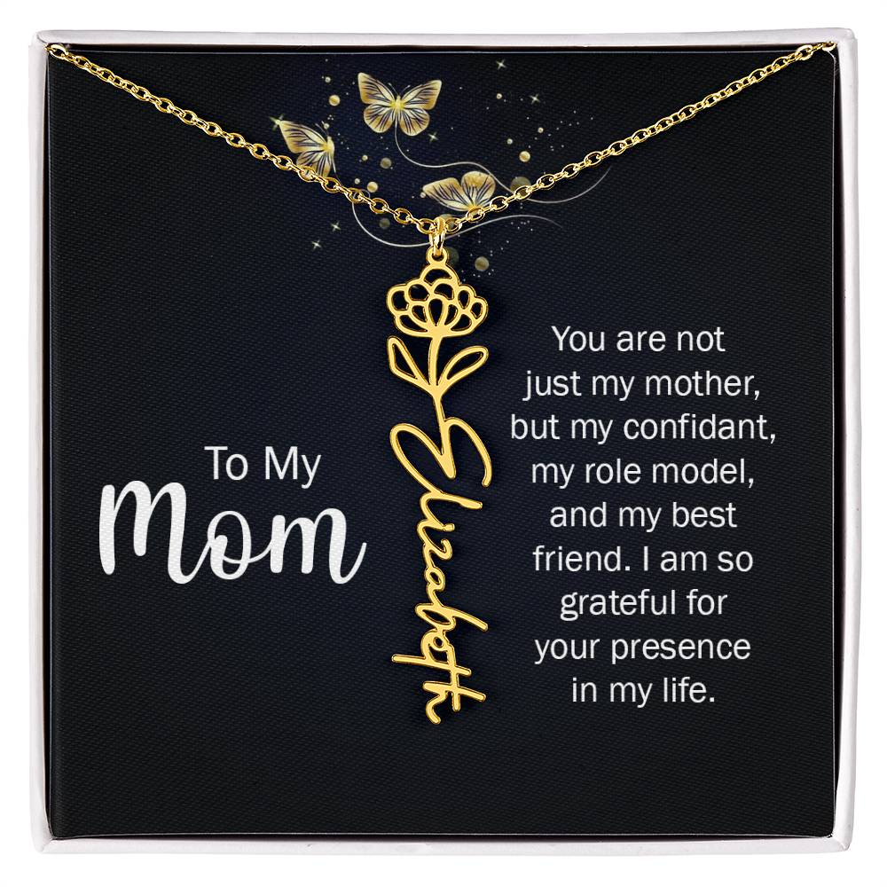 TO MY MOM BIRTH FLOWER NECKLACE