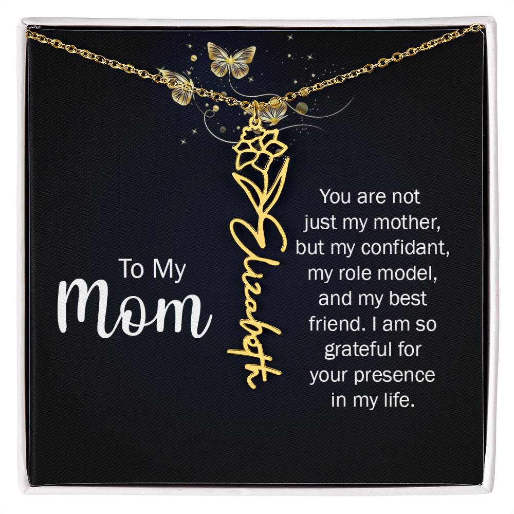 TO MY MOM BIRTH FLOWER NECKLACE