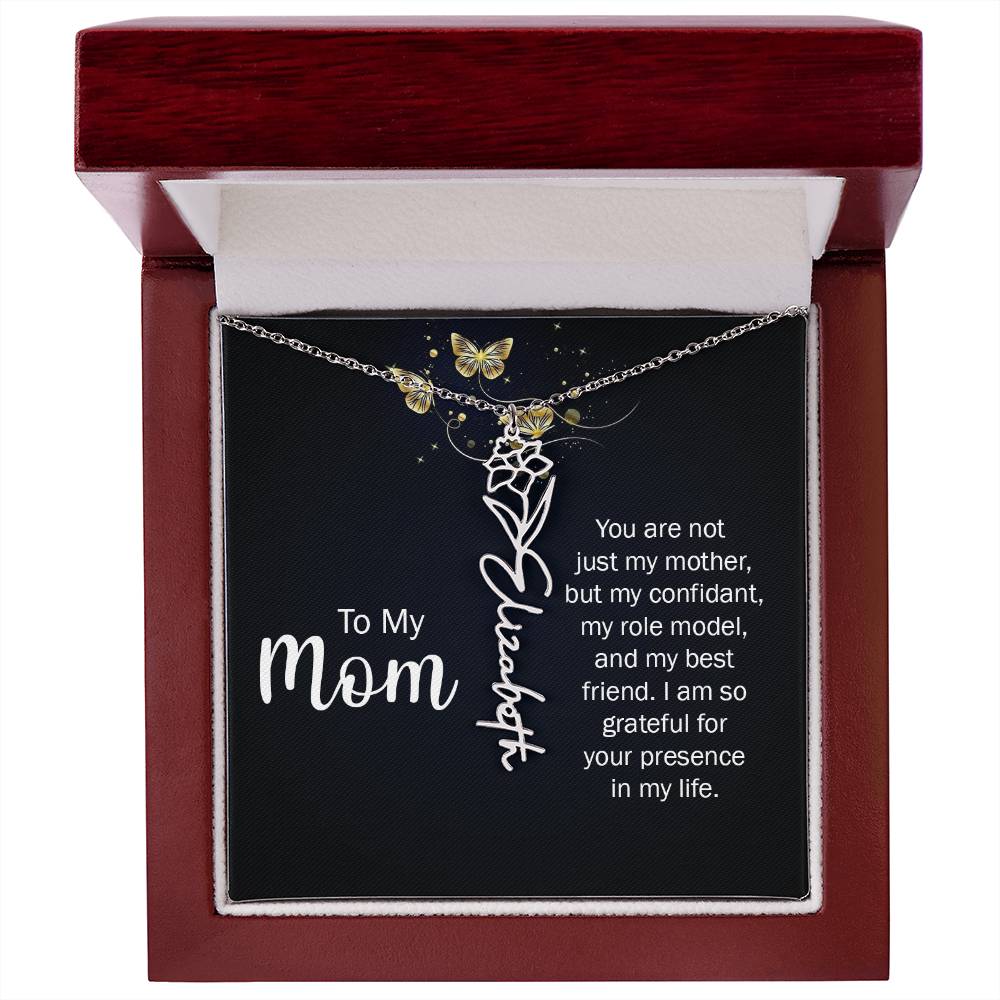 TO MY MOM BIRTH FLOWER NECKLACE
