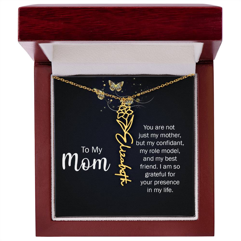 TO MY MOM BIRTH FLOWER NECKLACE