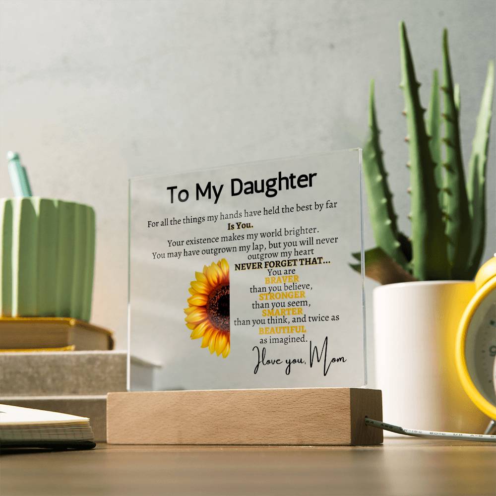 A HEARTFELT PLAQUE FROM MOM, A TIMELESS REMINDER OF YOUR STRENGTH AND MY ENDLESS AFFECTION.