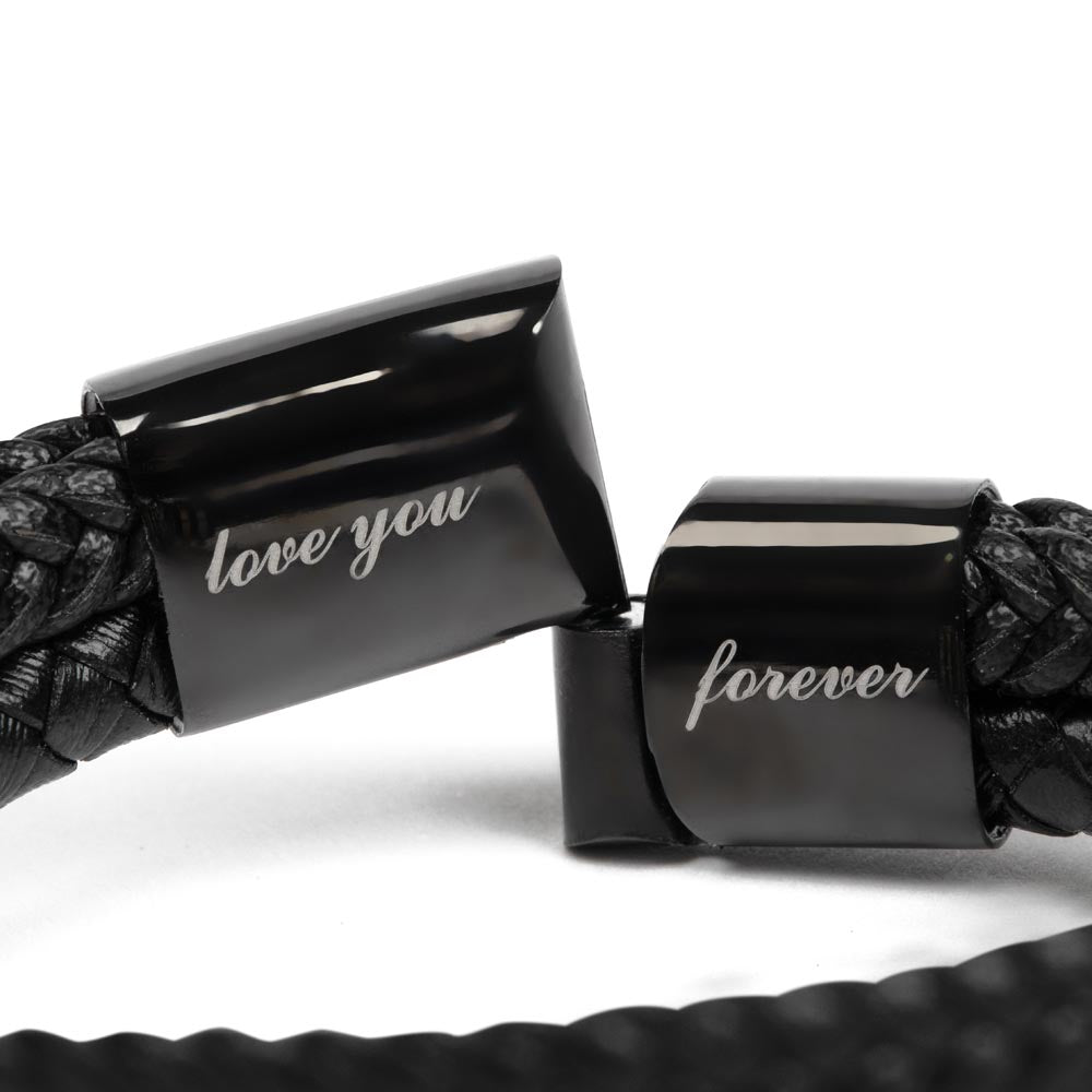 TO MY GRANDSON LEATHER BRACELET