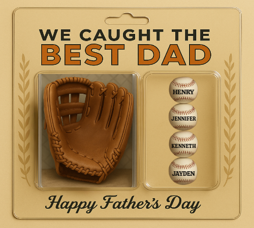 Caught the Best Dad Custom Father’s Day Acrylic Plaque