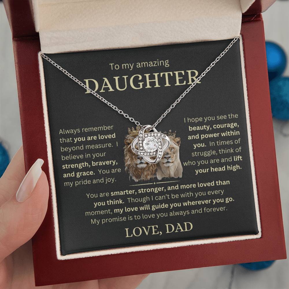 Eternal Love Knot Necklace for Daughter Love Dad