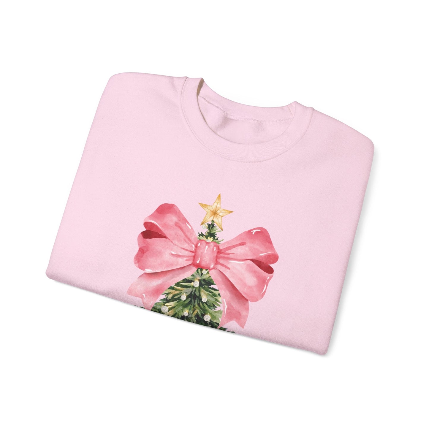 Festive Pink Bow Holiday Sweatshirt