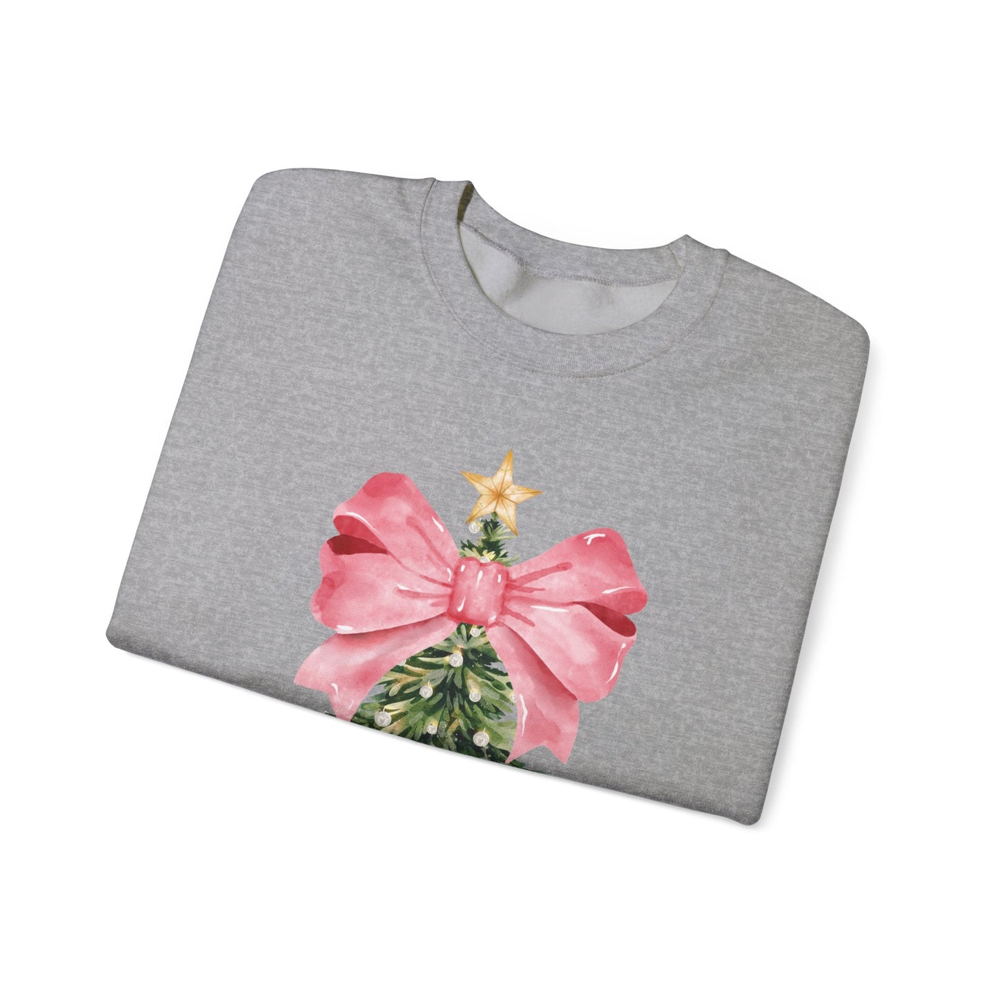 Festive Pink Bow Holiday Sweatshirt