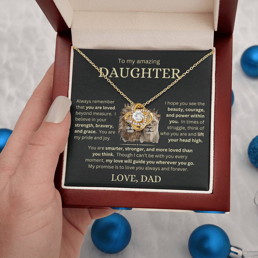 Eternal Love Knot Necklace for Daughter Love Dad