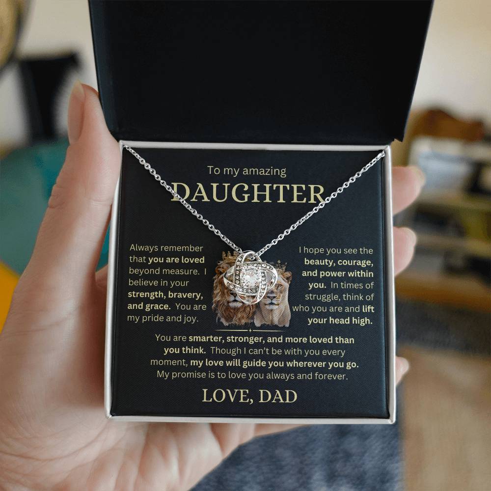 Eternal Love Knot Necklace for Daughter Love Dad