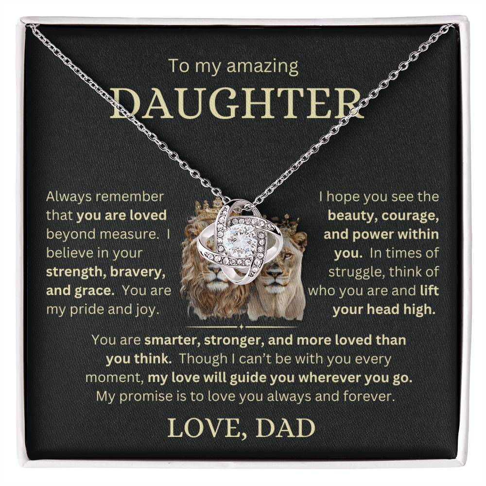 Eternal Love Knot Necklace for Daughter Love Dad