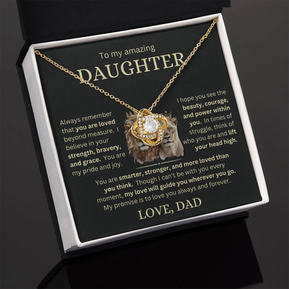 Eternal Love Knot Necklace for Daughter Love Dad