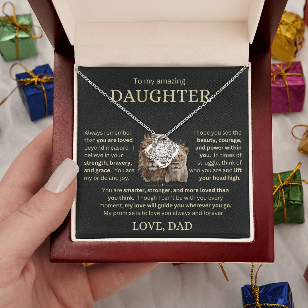 Eternal Love Knot Necklace for Daughter Love Dad