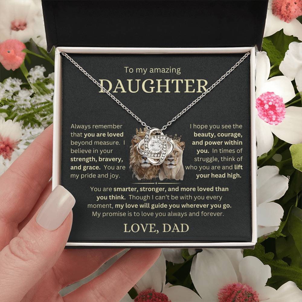 Eternal Love Knot Necklace for Daughter Love Dad