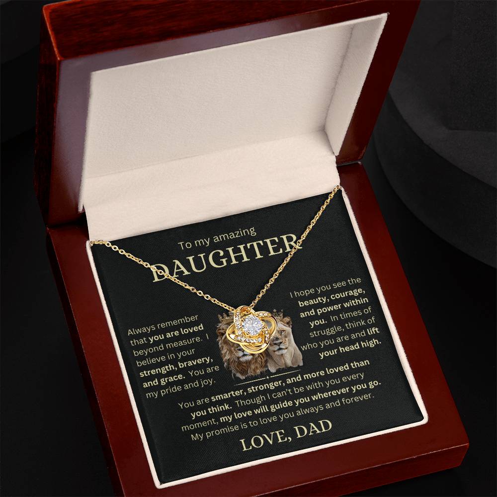 Eternal Love Knot Necklace for Daughter Love Dad