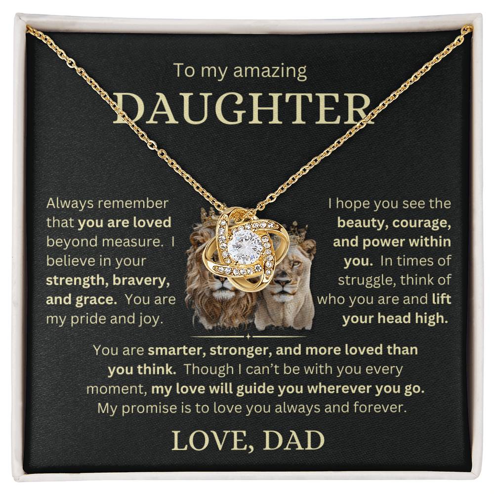 Eternal Love Knot Necklace for Daughter Love Dad