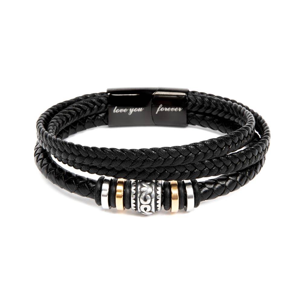 TO MY SON | LOVE YOU FOREVER | VEGAN LEATHER BRAID BRACELET