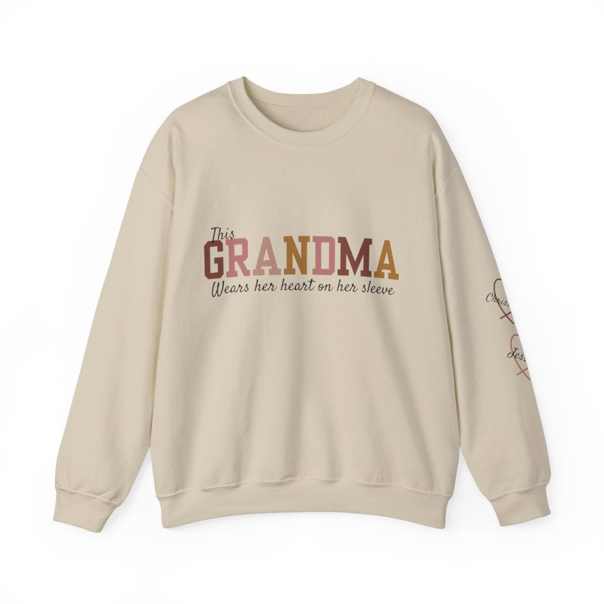 Heart on Her Sleeve Custom Sweatshirt for Grandma