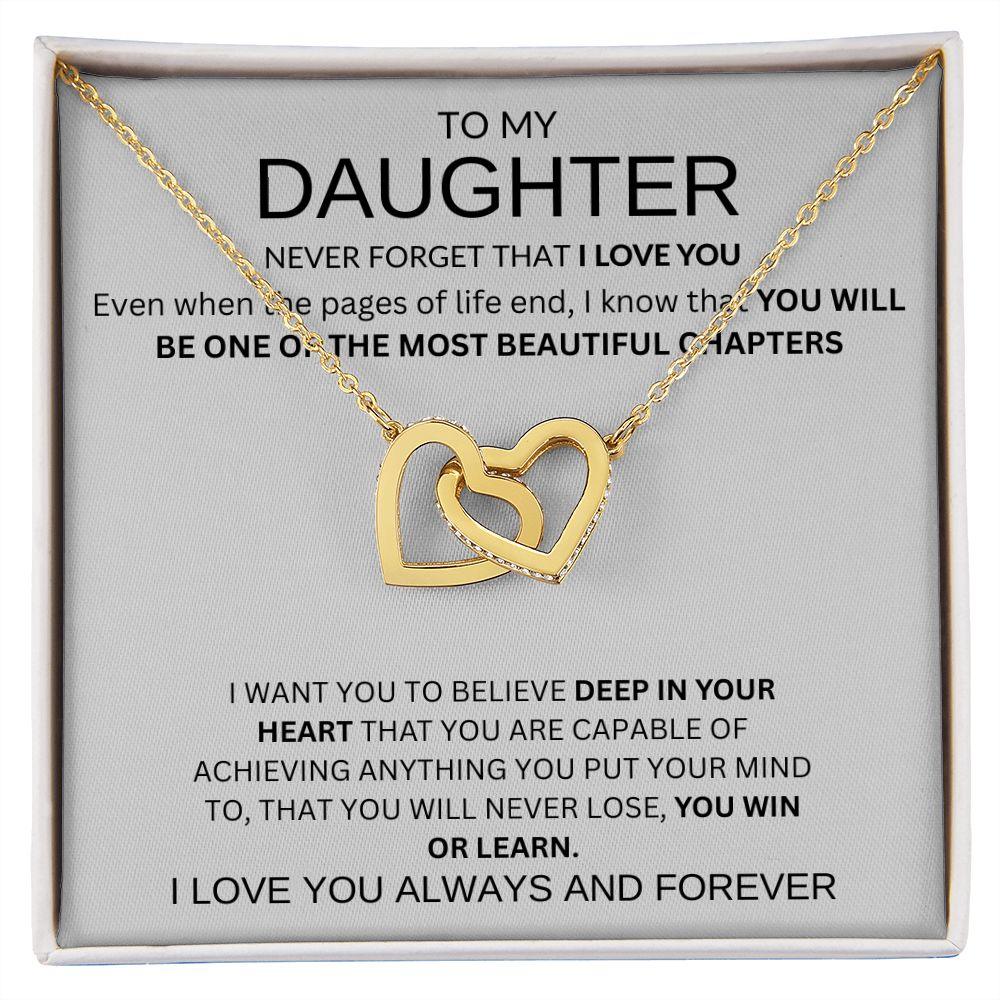 INTERLOCKING HEART NECKLACE | TO MY DAUGHTER - giftgivergives