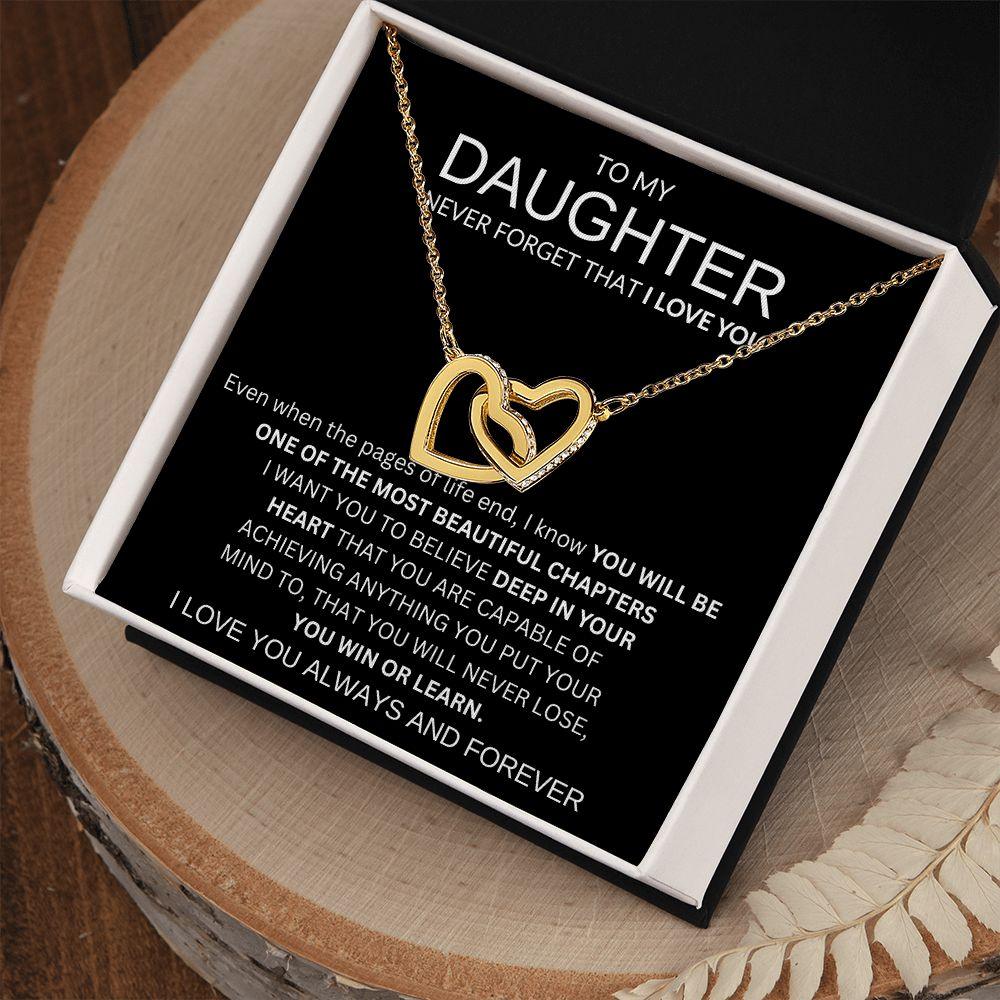 INTERLOCKING HEART NECKLACE | TO MY DAUGHTER - giftgivergives