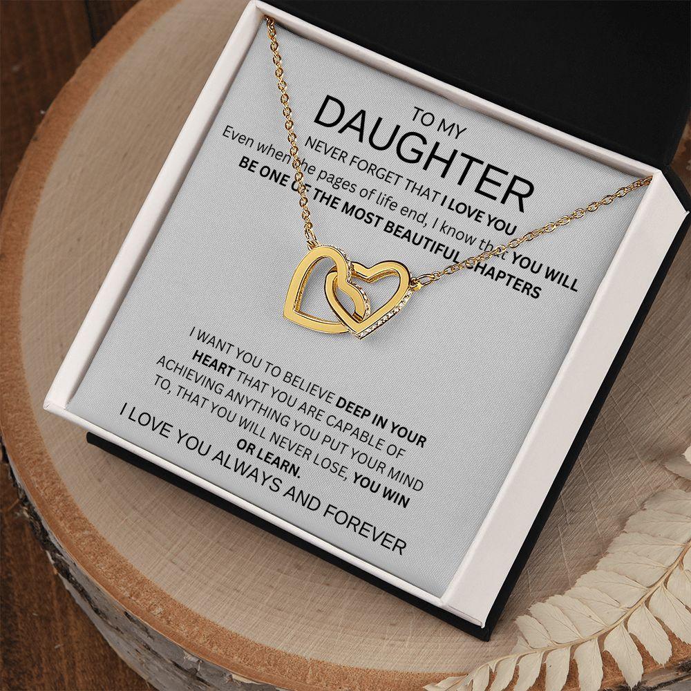 INTERLOCKING HEART NECKLACE | TO MY DAUGHTER - giftgivergives