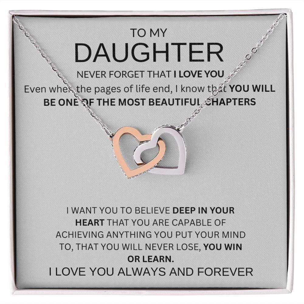 INTERLOCKING HEART NECKLACE | TO MY DAUGHTER - giftgivergives