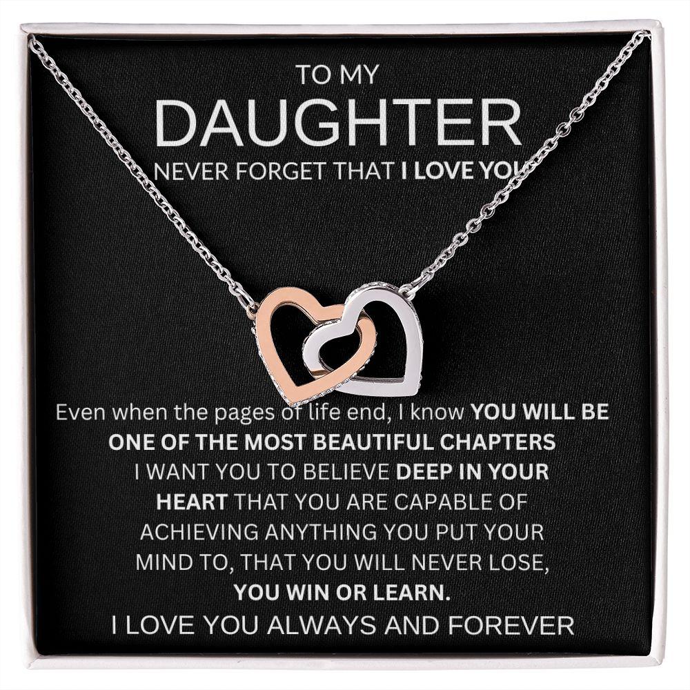 INTERLOCKING HEART NECKLACE | TO MY DAUGHTER - giftgivergives
