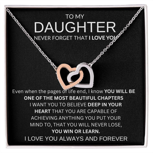 INTERLOCKING HEART NECKLACE | TO MY DAUGHTER - giftgivergives