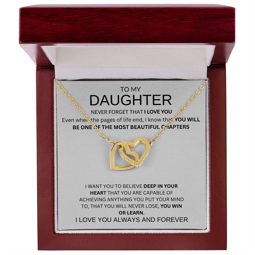 INTERLOCKING HEART NECKLACE | TO MY DAUGHTER - giftgivergives