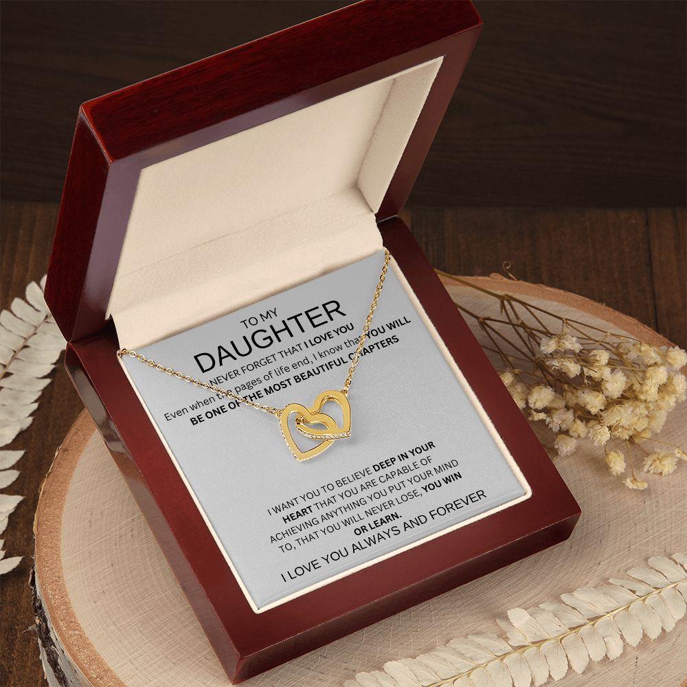 INTERLOCKING HEART NECKLACE | TO MY DAUGHTER - giftgivergives