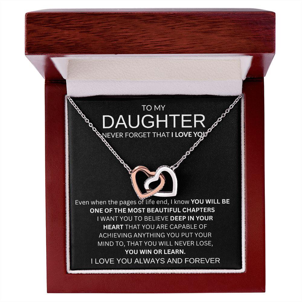 INTERLOCKING HEART NECKLACE | TO MY DAUGHTER - giftgivergives
